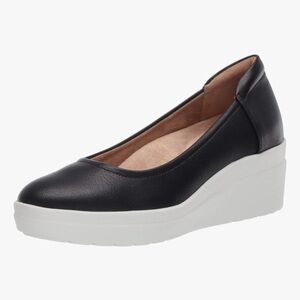 Naturalizer SAM Black Wedge Slip on Shoes
